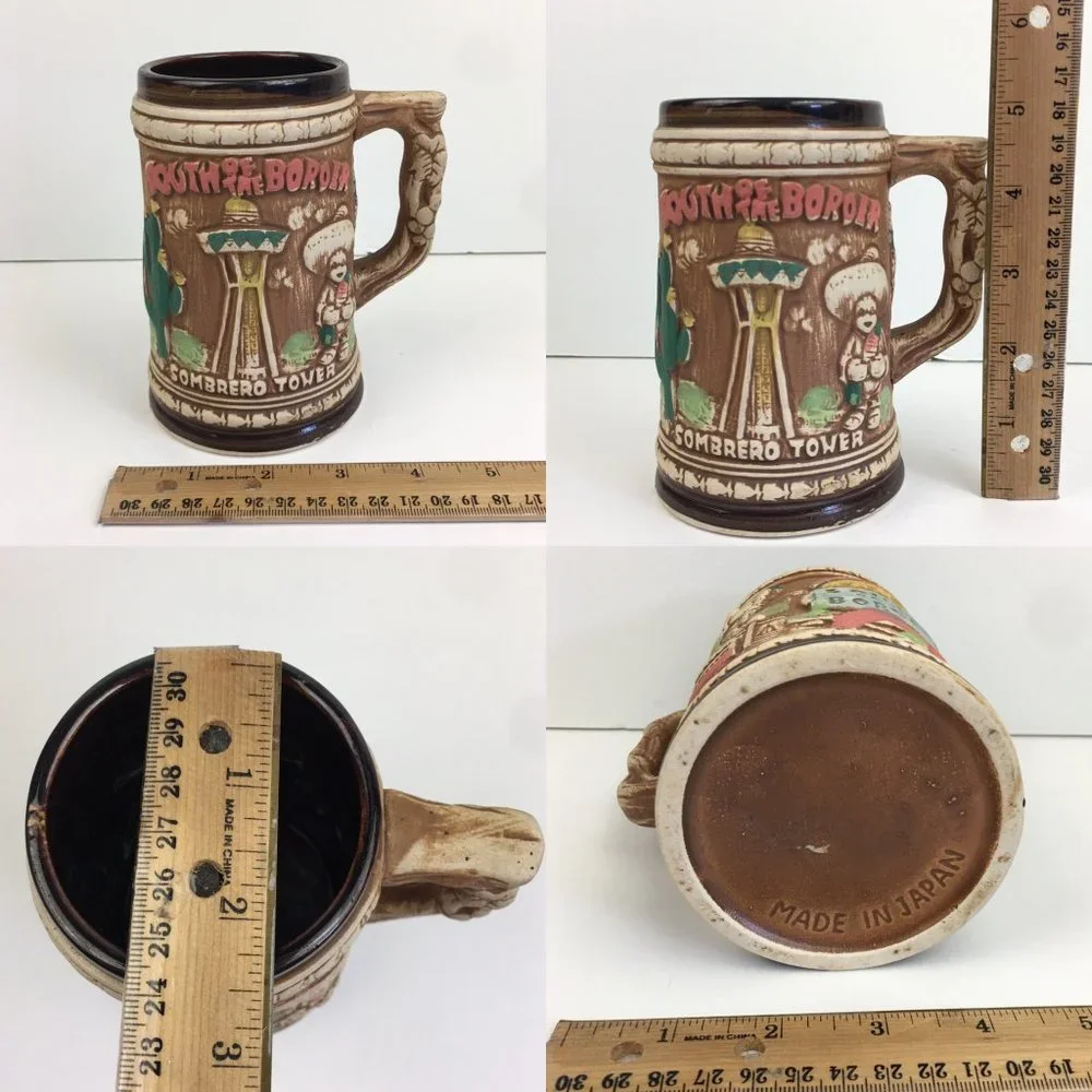 Vtg South of the Border Sombrero Tower Mug Stein Style South‎ Carolina Souvenir
